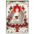 Gyógyító Buddha mártott papír (LOKTA) falikép- piros díszítéssel - 51 x 76 cm