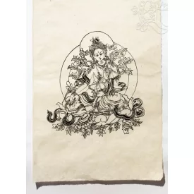 Zöld Tara mártott papír (LOKTA ) falikép - 51 x 76 cm