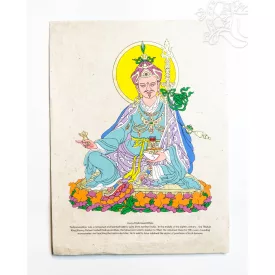 Guru Rinpoche színes mártott papír (LOKTA) falikép