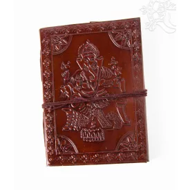 Bőr kötésű jegyzetfüzet - Ganesha - 12 x 17 cm 