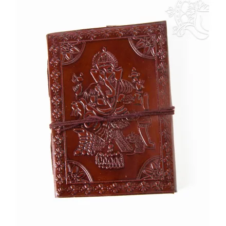 Bőr kötésű jegyzetfüzet - Ganesha - 12 x 17 cm 