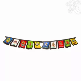 Tibeti motívumos zászló alakú matrica - 27,5 cm