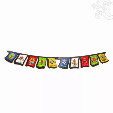 Tibeti motívumos zászló alakú matrica - 27,5 cm