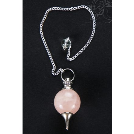 Rózsakvarc gömb inga