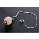 Rózsakvarc gömb inga