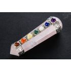 Rózsakvarc energetizáló rúd, 7 csakra kővel