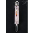 Rózsakvarc-hegyikristály energetizáló rúd, 7 csakra kővel