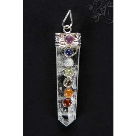 Hegyikristály medál 7 csakra kővel