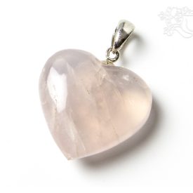 Rózsakvarc szív alakú kristály medál