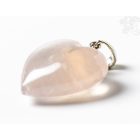Rózsakvarc szív alakú kristály medál