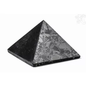 Shungit energetizáló piramis, nagy, 6x6 cm