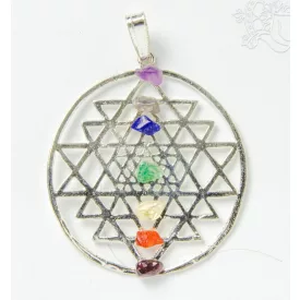 Sri Yantra medál 7 csakra kővel