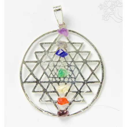 Sri Yantra medál 7 csakra kővel