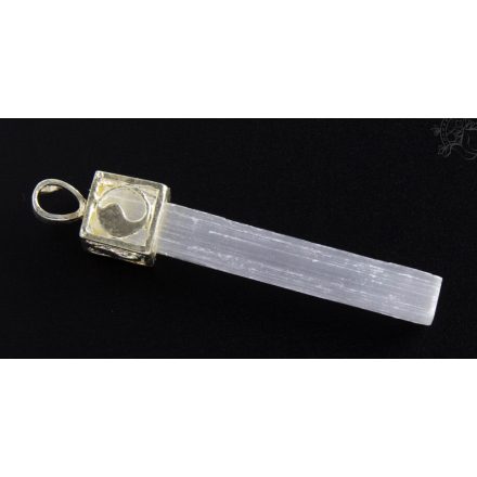 Szelenit kristály medál, jin-jang