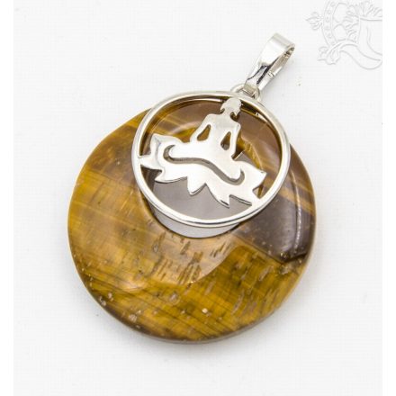 Tigrisszem fánk alakú medál, Buddhával