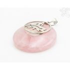 Rózsakvarc fánk alakú medál, Buddhával