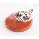 Karneol fánk alakú medál, életfával