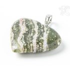 Óceán jáspis szív alakú medál