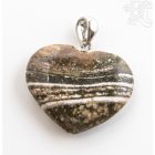 Óceán jáspis szív alakú medál