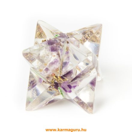 Orgonit merkaba kristály, ametiszt