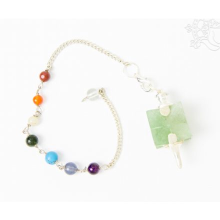 Merkaba inga, zöld jáde, 7 csakra kővel