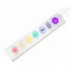 Szelenit kristály energetizáló lap, 7 csakra - 20 cm