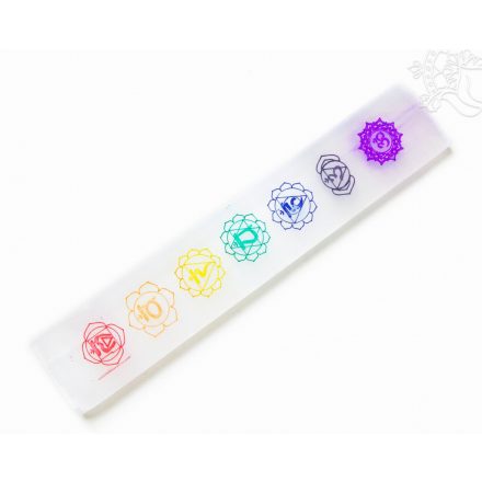 Szelenit kristály energetizáló lap, 7 csakra - 20 cm