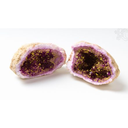 Pink-arany kvarc geóda - 8 cm
