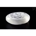 Szelenit kristály korong - Om mandala