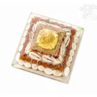 Orgonit energetizáló piramis, Meru csakra (Srí yantra), kagyló, rudraksha