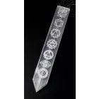 Szelenit kristály energetizáló lap, 7 csakra - 18 cm