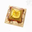 Orgonit energetizáló piramis, Meru csakra (Srí yantra) kagylókkal