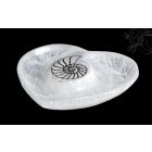 Szelenit ékszertartó tálka - szív, csigaház