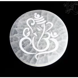 Szelenit kristály korong - Ganesha