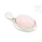Rózsakvarc kristály ovális medál