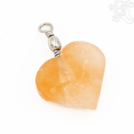 Szelenit szív alakú kristály medál