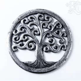 Fa fali függő életfa - ezüst - 20 cm