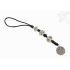 Kulcstartó/szerencse lógó végtelen jellel, Om-os, tibeti 8 szerencsejeles tibeti naptárral