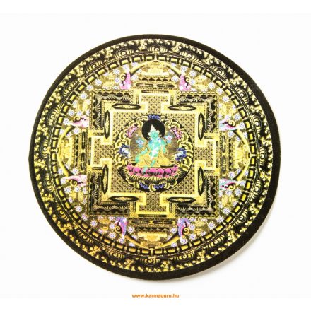 Zöld Tara mandala kerek matrica, nagy