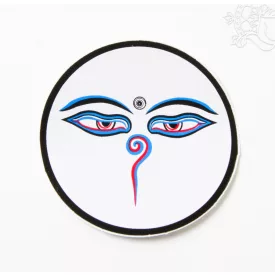 Buddha szem kerek matrica, fehér
