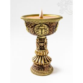 Elektromos mécses, mécsestartóval - bronz színű, nagy