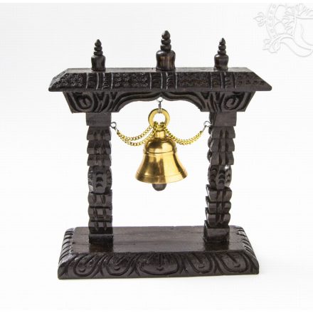 Fém csengő, tartóval