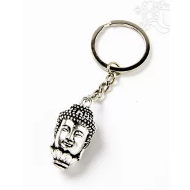 Fém Buddha fej kulcstartó