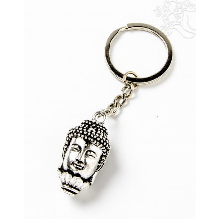 Fém Buddha fej kulcstartó