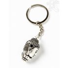 Fém Buddha fej kulcstartó