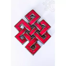 Fa végtelen fali dísz korall színű kő berakással