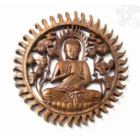 Tanító Buddha rózsafa fali függő