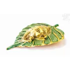 Ganesha Bódhi levélen fém fali függő - 13 cm