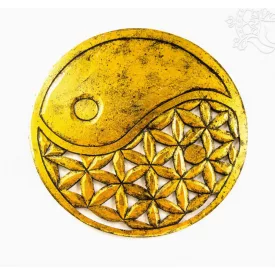 Fa fali függő Jin-Jang, arany - 40 cm