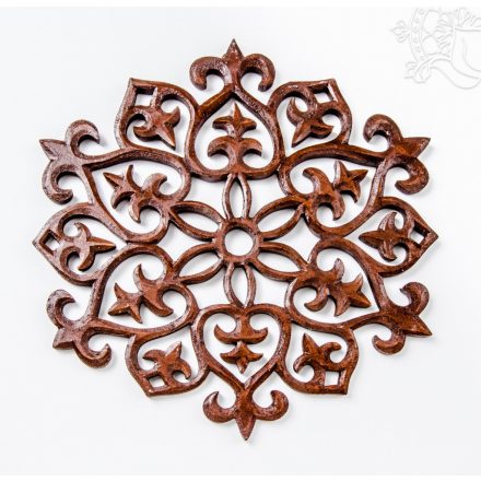 Mandala fa falikép, barna - 30 cm